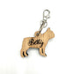 Personalised French Bulldog Keyring - Frenchie - Birthday Gift - dog lover - wooden Keychain - Christmas - dog tag - personalised keyring