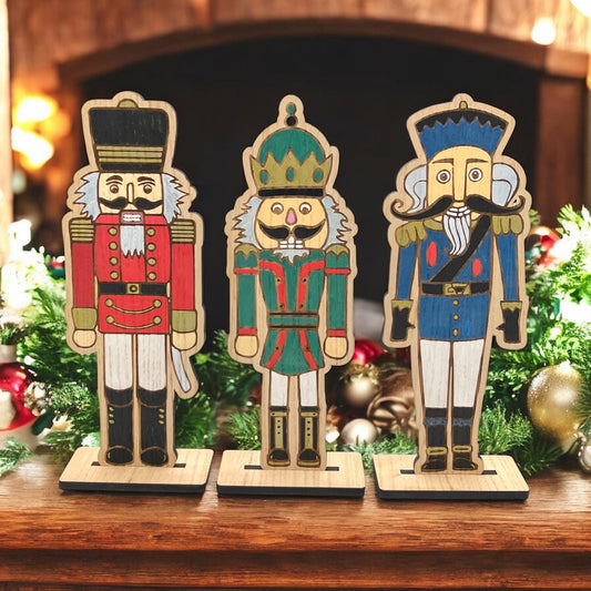 Wooden Nutcracker Ornaments - Christmas Decorations - holiday decoration - Christmas Nucrackers - Xmas Decor - Hand Painted Wooden Decor