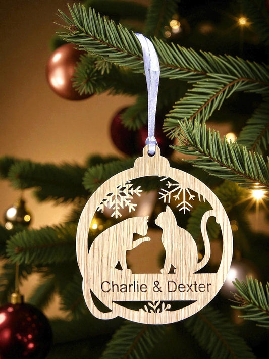Personalised Cat Christmas Tree Decoration - Cat Kitten Bauble - Christmas Present - Xmas Gift - Birthday Gift