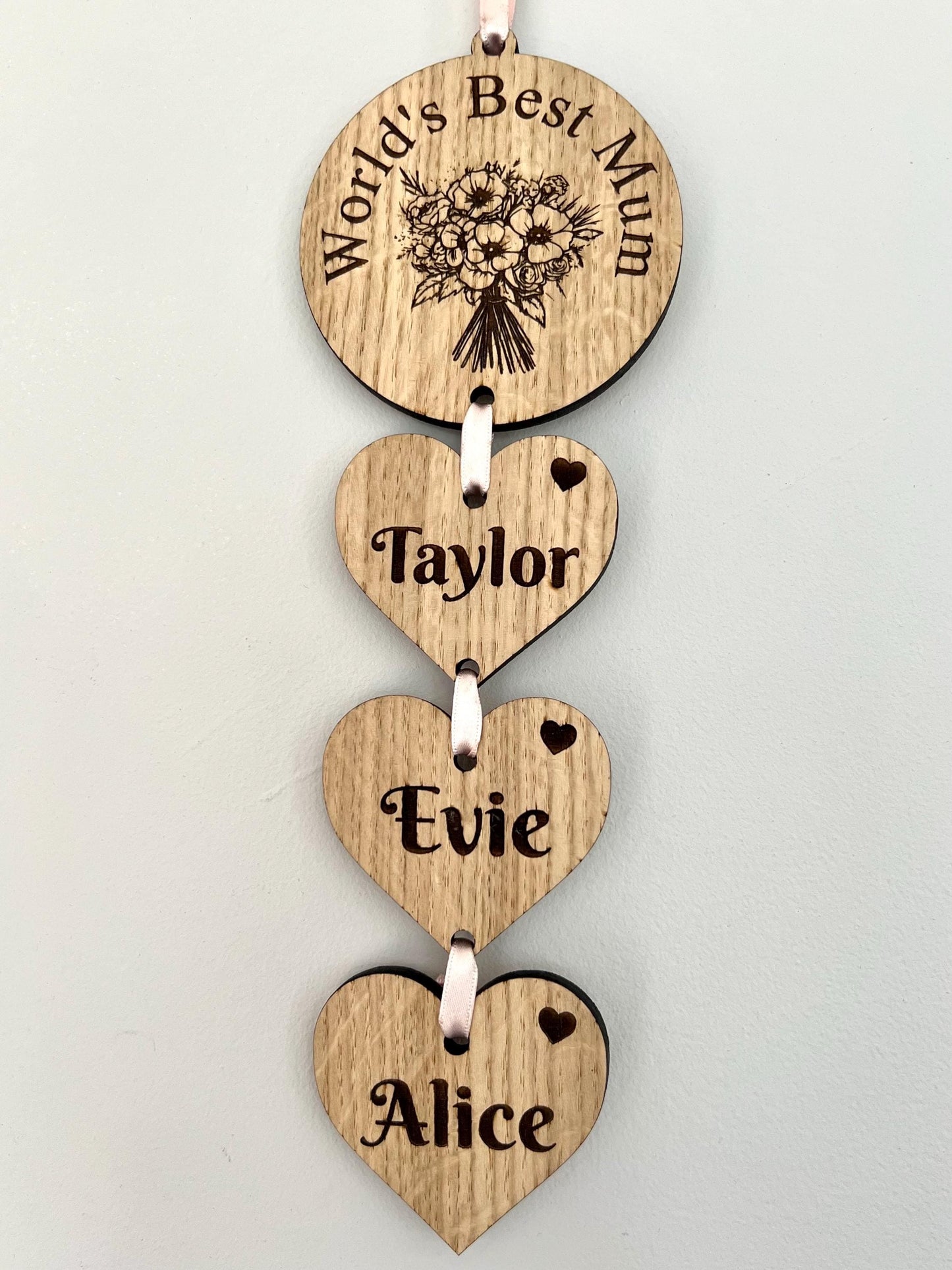 Personalised Mother’s Day Wall Plaque - World’s Best Mum - Mother’s Day Plaque - Mummy’s Gift - Mother’s Day Gift - Grandmother Present