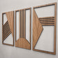 Frank Lloyd Wright Inspired Wooden Wall Art | 3 Panel Geometric Wall Décor
