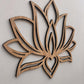 Laser cut lotus flower wooden wall décor on neutral wall