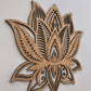 side view of the wooden mandala lotus flower 