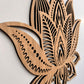 Wooden laser cut mandala lotus flower to hang on the wall