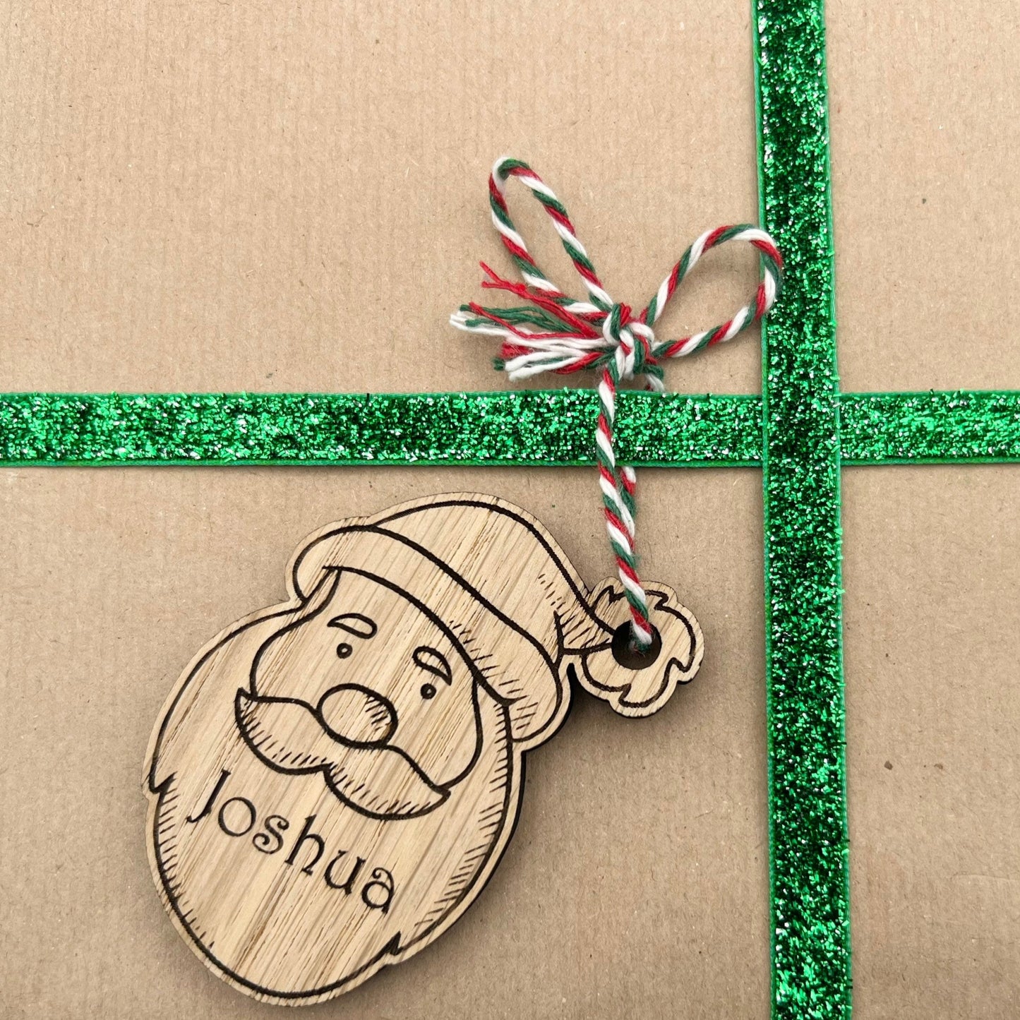 Engraved Santa name tag for Christmas presents