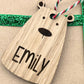 Engraved wooden polar bear Christmas decoration tag