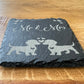 Mr & Mrs Dachshund Slate Coaster