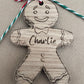 Engraved wooden gingerbread Christmas decoration tag