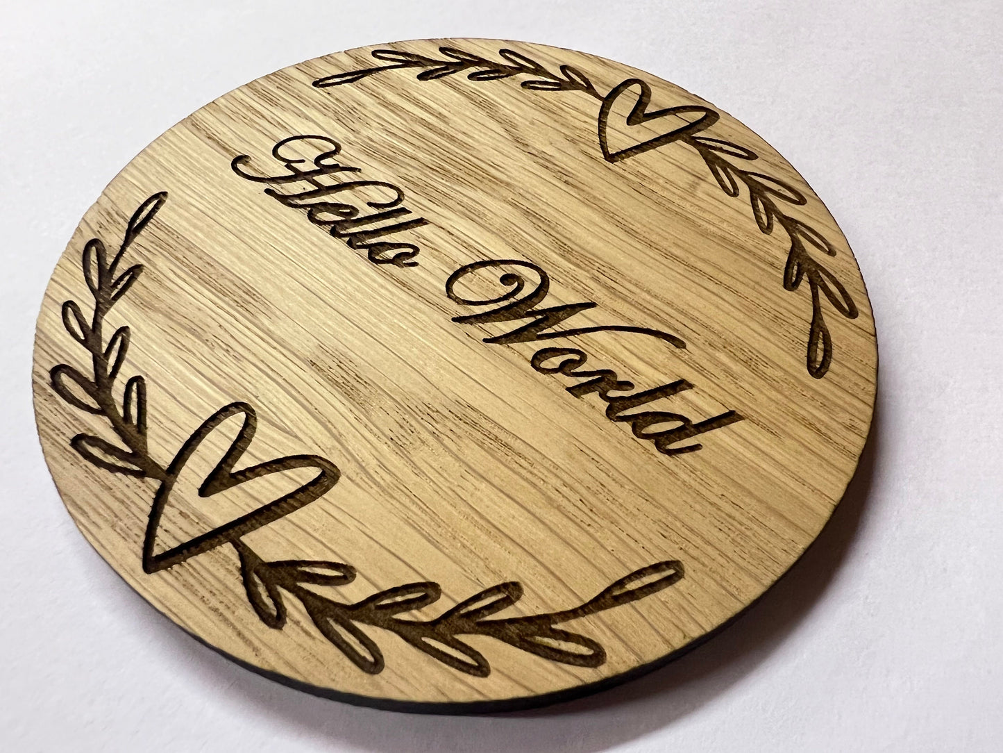 Hello World New Born Baby Plaque - New Born - Baby - Plaque - Disk - Photo Prop - Gift