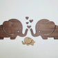 Set of Elephant Family - Mum, Dad & Baby - Decor Wooden Art - Decoration, Wood, Home, Bedroom, Nursery, Kids Baby Room