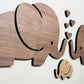 Set of Elephant Family - Mum, Dad & Baby - Decor Wooden Art - Decoration, Wood, Home, Bedroom, Nursery, Kids Baby Room