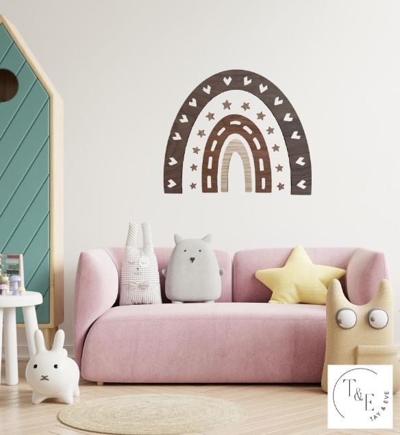 Rainbow Wooden Wall Art - Nursery Decor Wooden Wall Art - Wood, Nursery Wall Art, Children's Bedroom, Baby Room, Girls Bedroom, Playroom