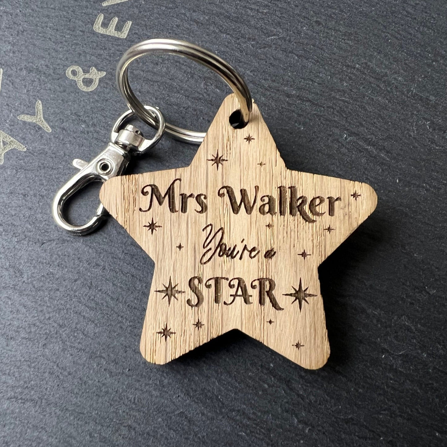 Personalised You're a Star Teacher keyring