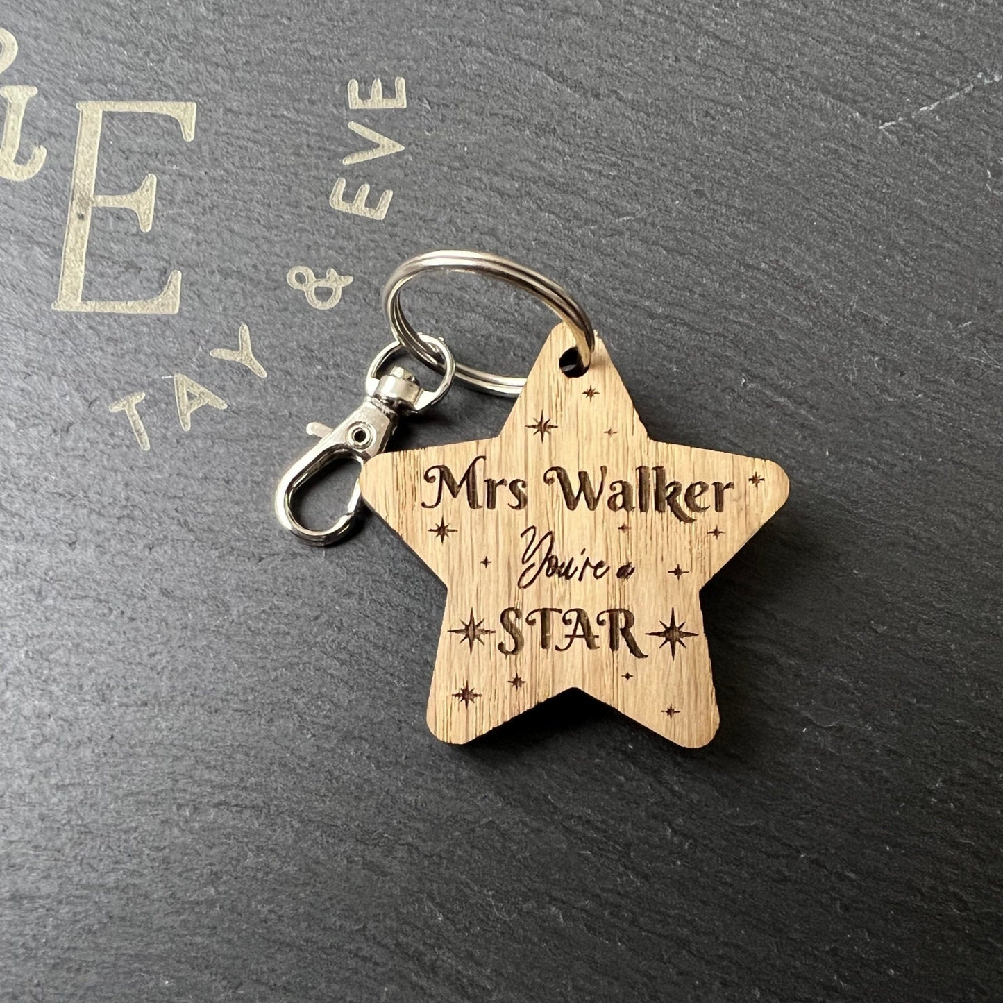 Personalised You're a Star Teacher keyring