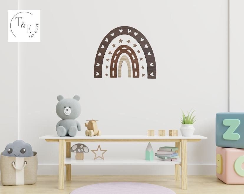 Rainbow Wooden Wall Art - Nursery Decor Wooden Wall Art - Wood, Nursery Wall Art, Children's Bedroom, Baby Room, Girls Bedroom, Playroom