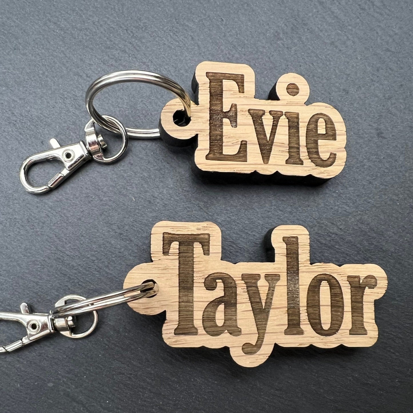 Personalised Wooden Name Keyring