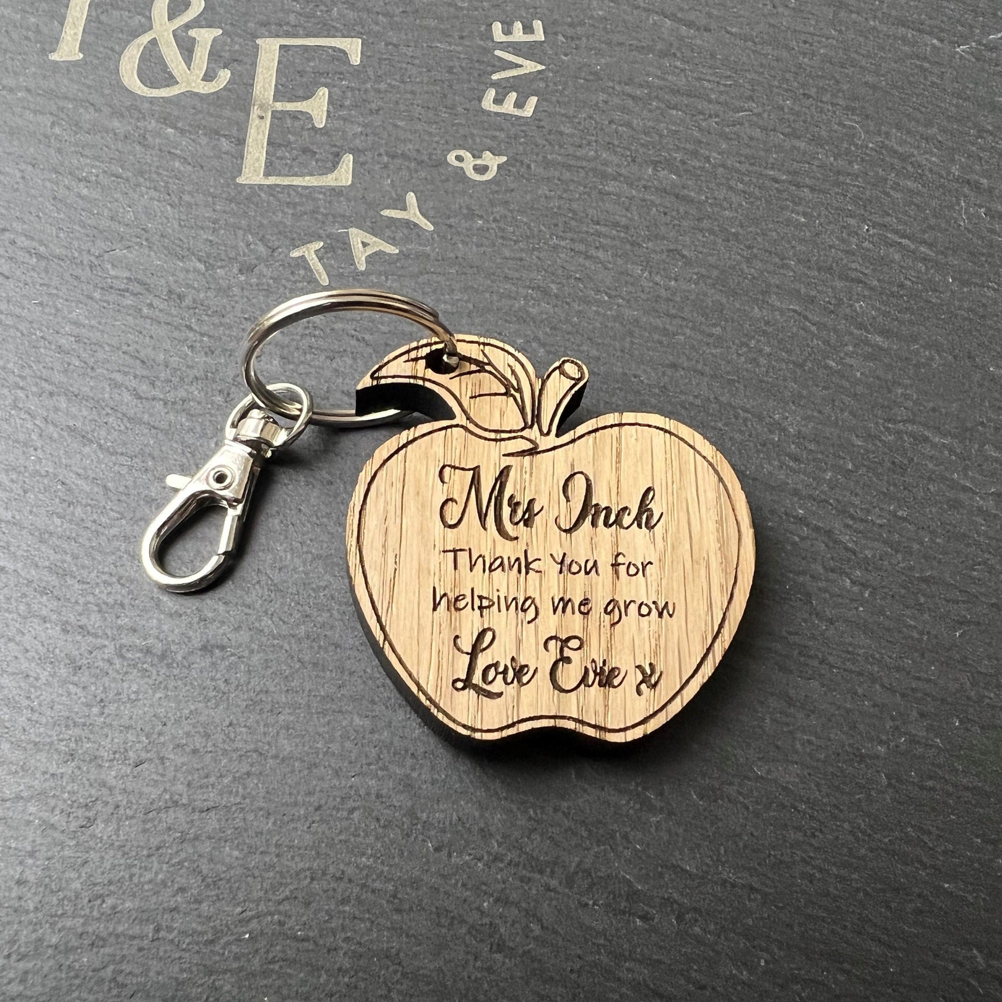Personalised Apple Teacher Keyring