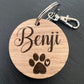 Personalised Dog Paw Name Keyring