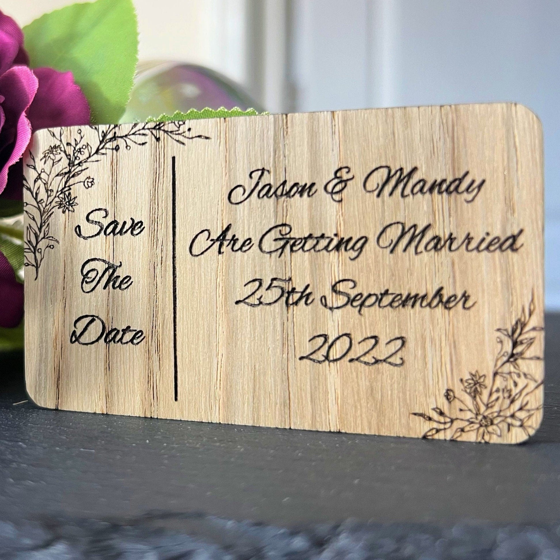 Save The Date Wooden Wedding Token