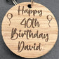 40th Birthday Personalised Keyring 
