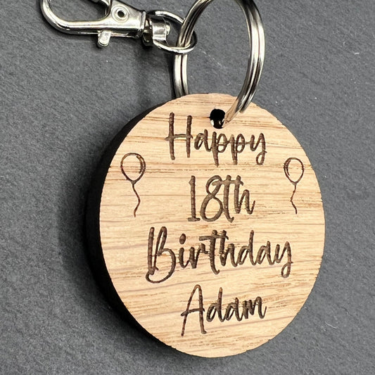 18th Birthday Personalised Keyring