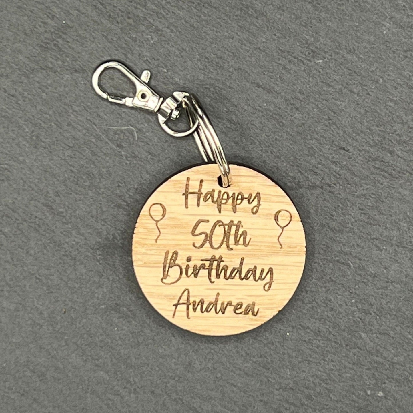 50th Birthday Personalised Keyring