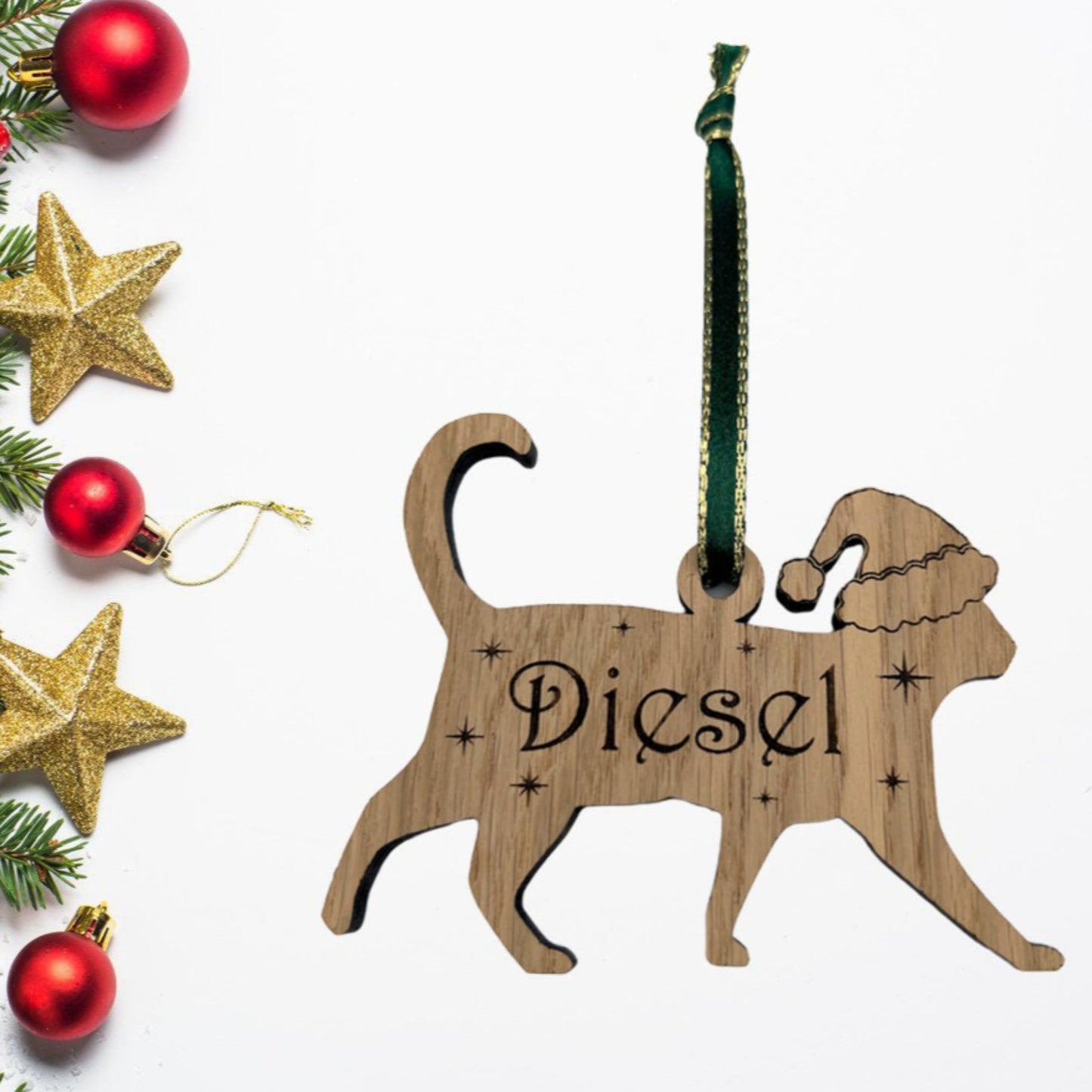 Personalised Cat Christmas Tree Decoration