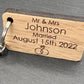 Personalised Married Keyring Mr & Mrs with Date