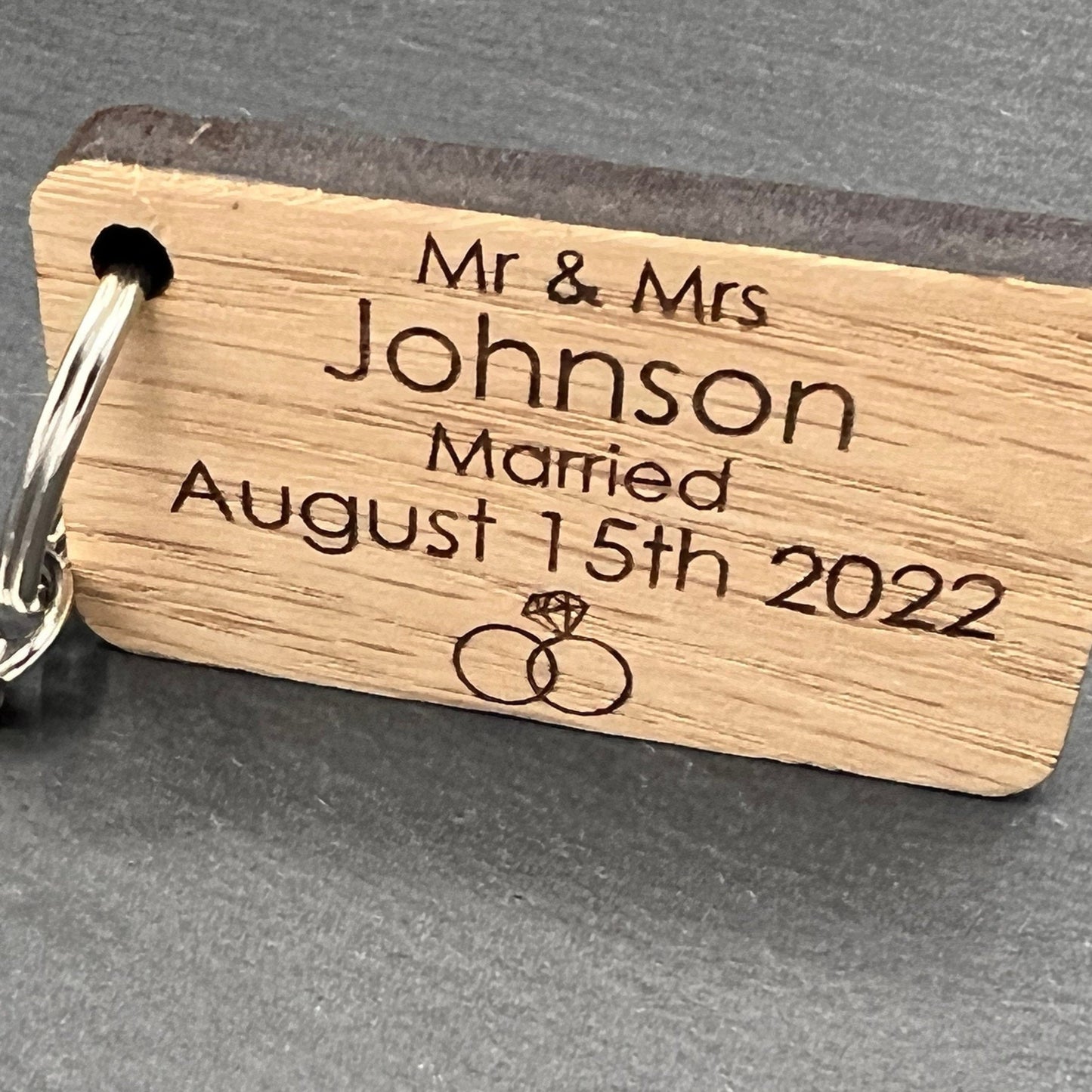 Personalised Married Keyring Mr & Mrs with Date