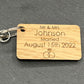 Personalised Married Keyring Mr & Mrs with Date