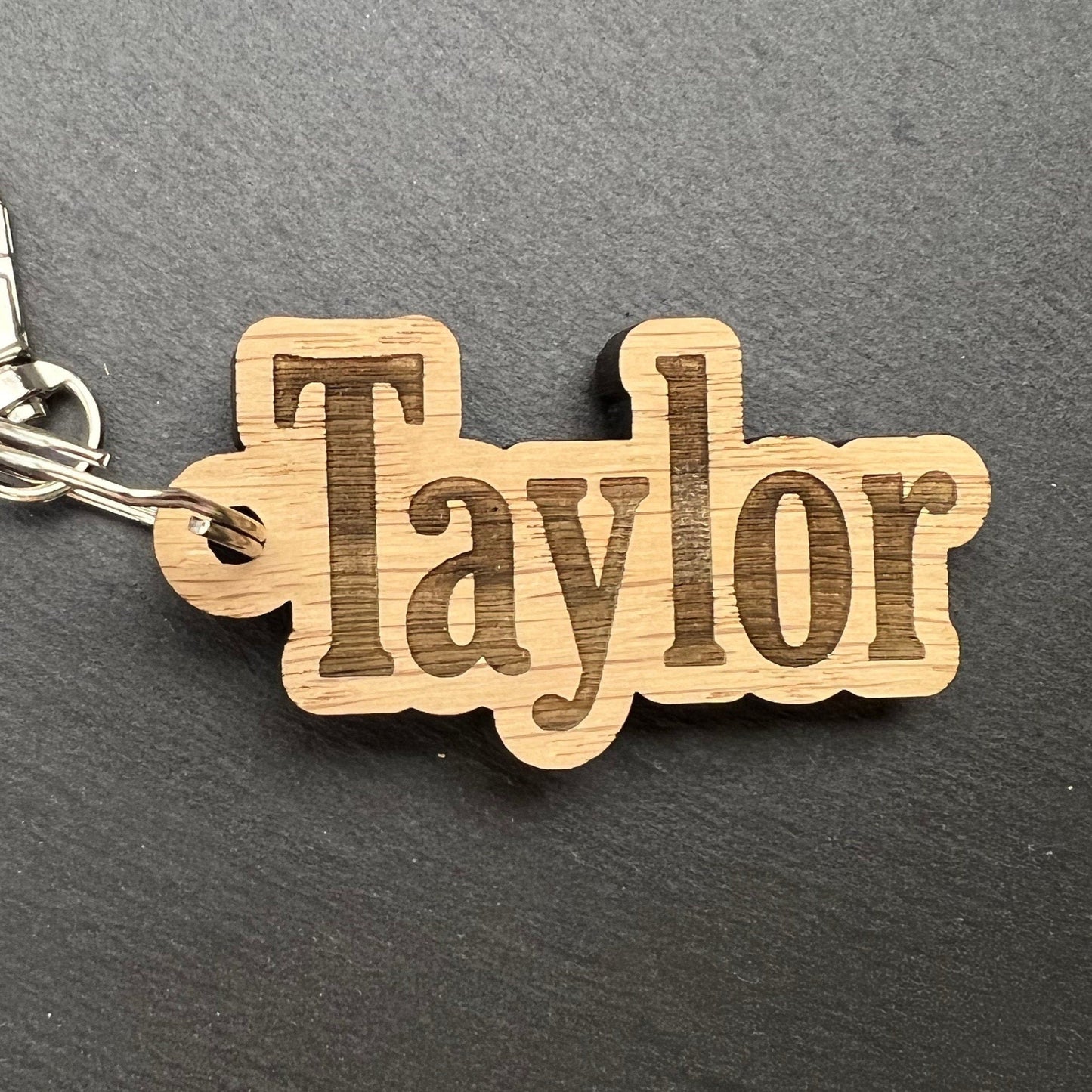 Personalised Wooden Name Keyring