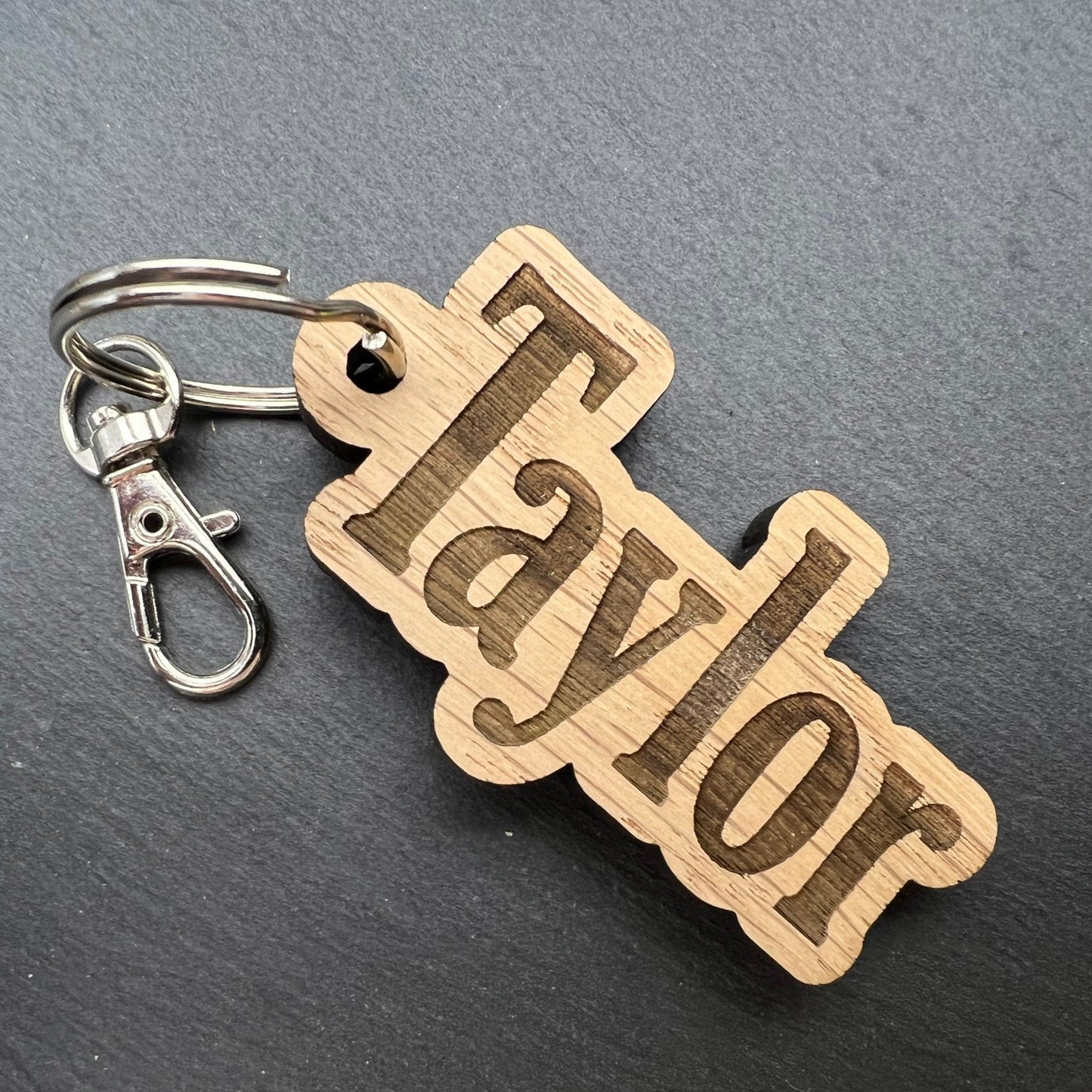 Personalised Wooden Name Keyring
