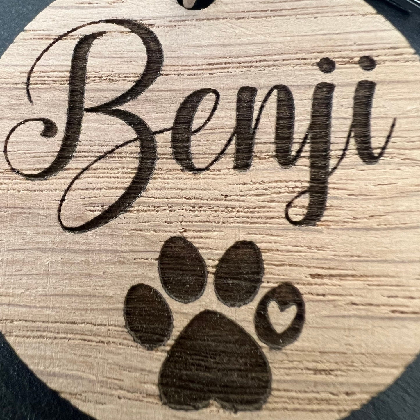 Personalised Dog Paw Name Keyring