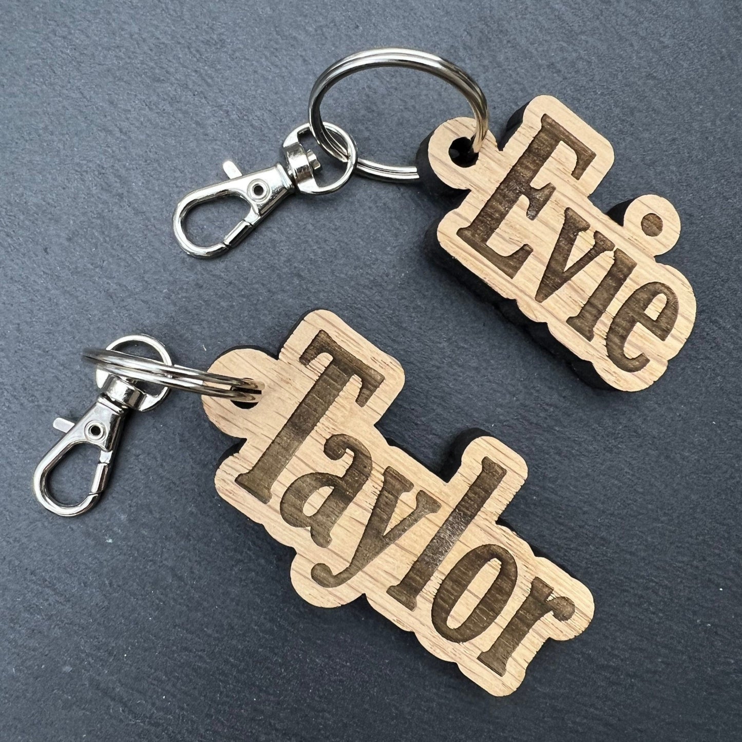 Personalised Wooden Name Keyring