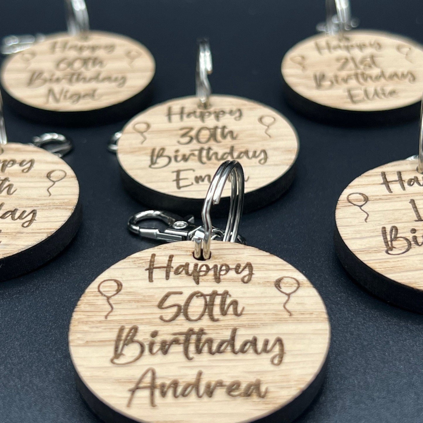 60th Birthday Personalised Keyring