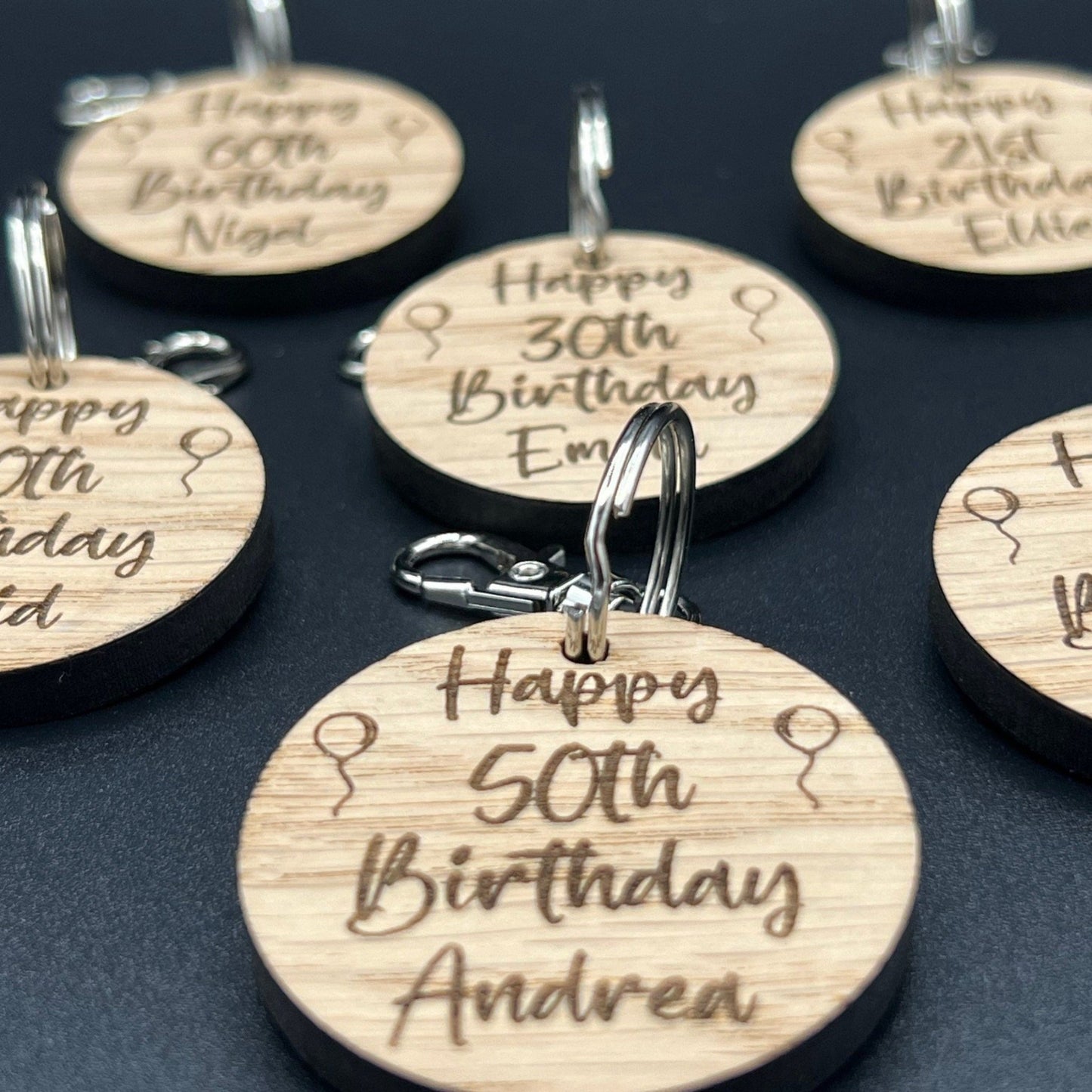 50th Birthday Personalised Keyring