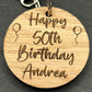 50th Birthday Personalised Keyring