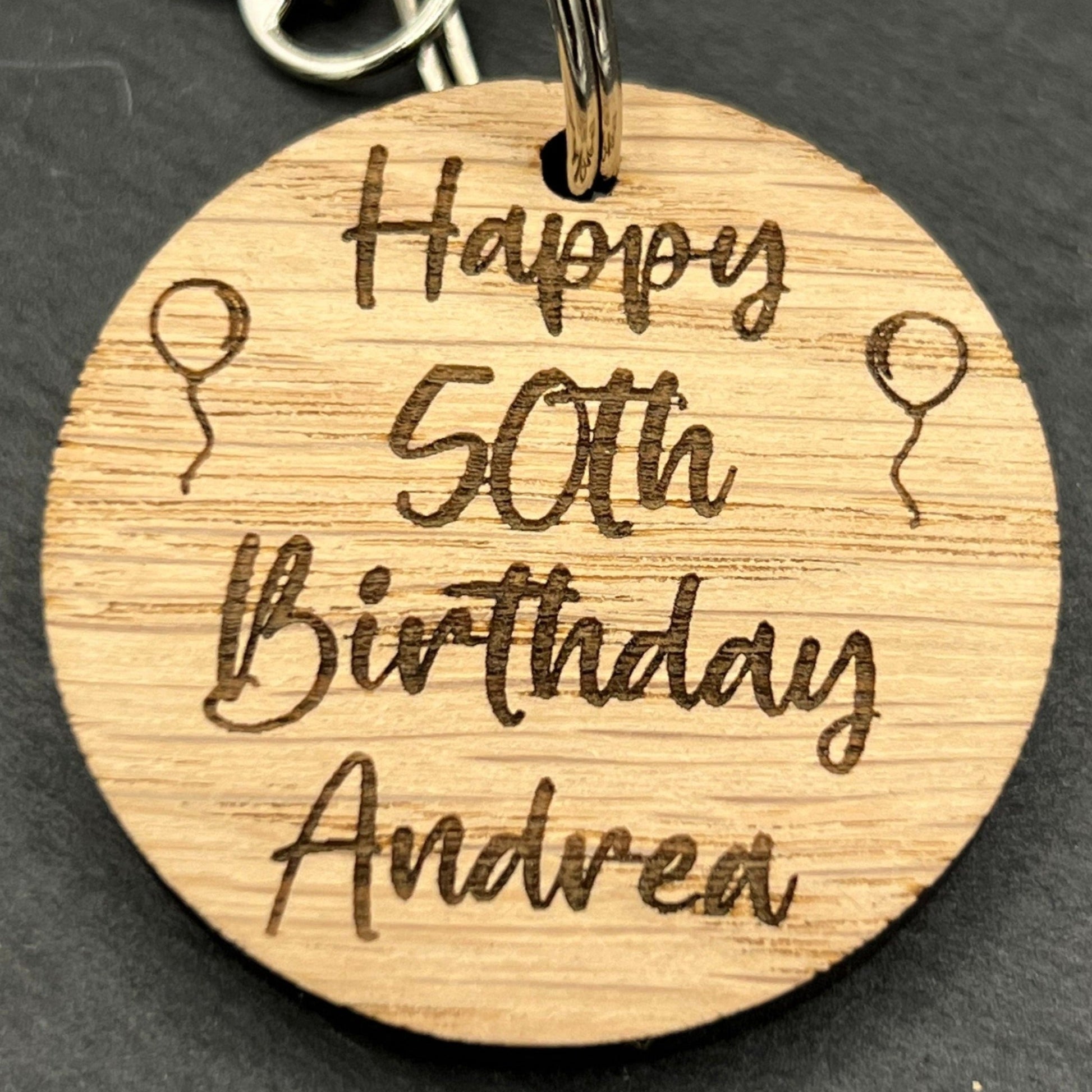50th Birthday Personalised Keyring