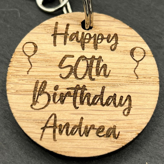 50th Birthday Personalised Keyring