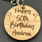 50th Birthday Personalised Keyring