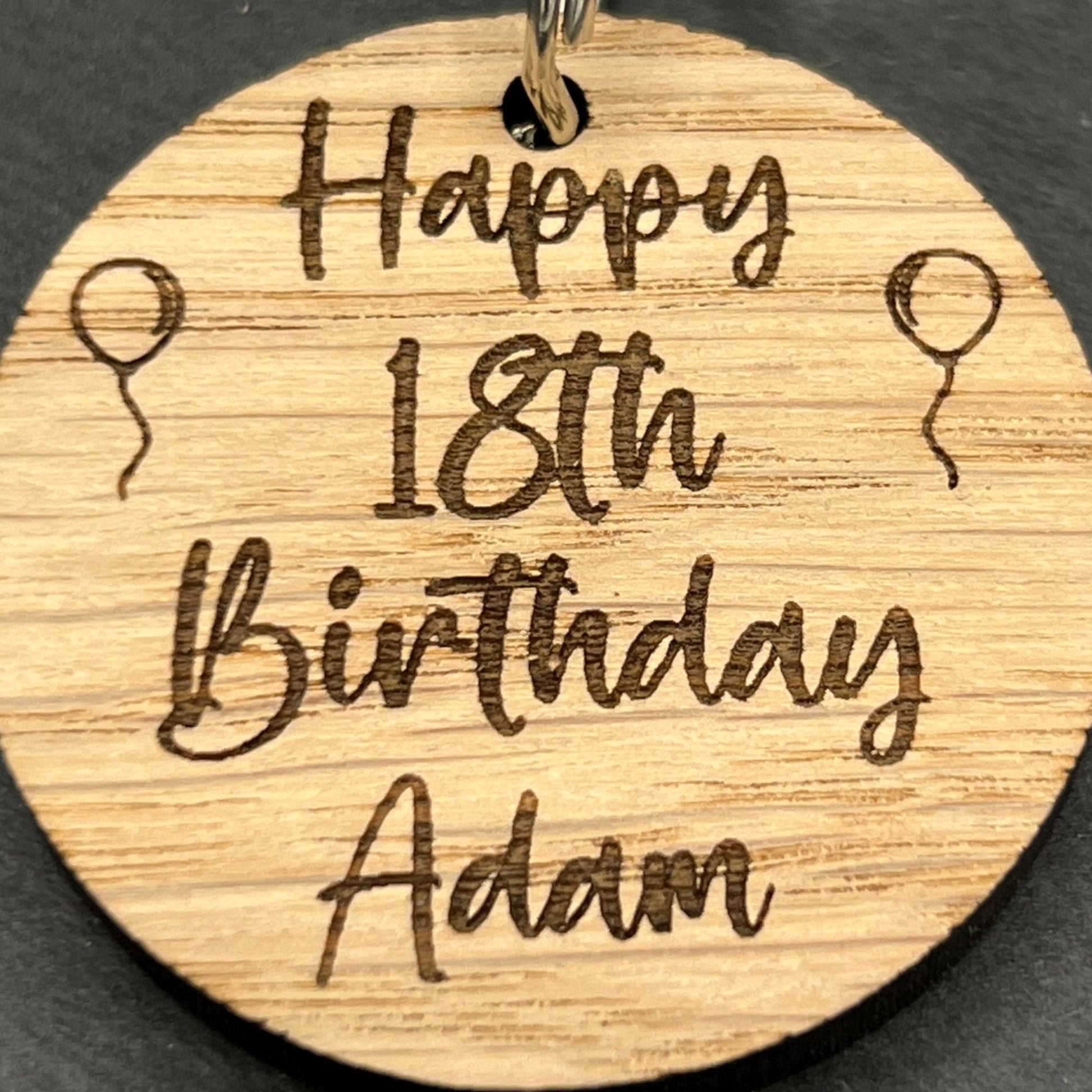 18th Birthday Personalised Keyring