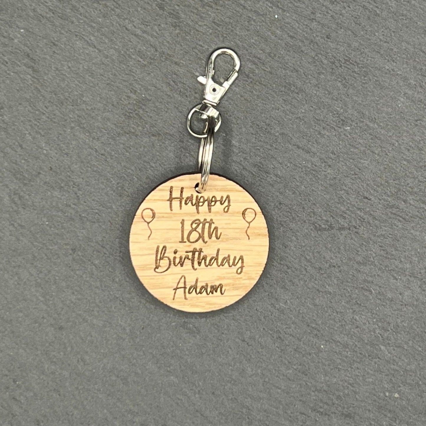 18th Birthday Personalised Keyring