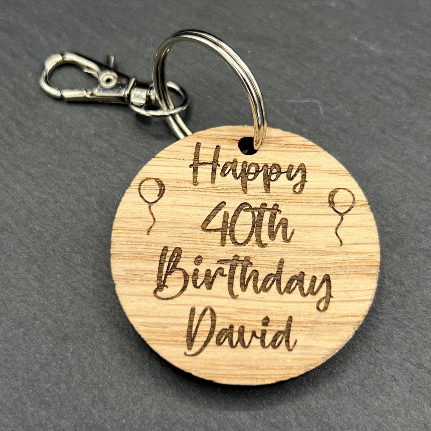 40th Birthday Personalised Keyring 