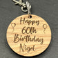 60th Birthday Personalised Keyring
