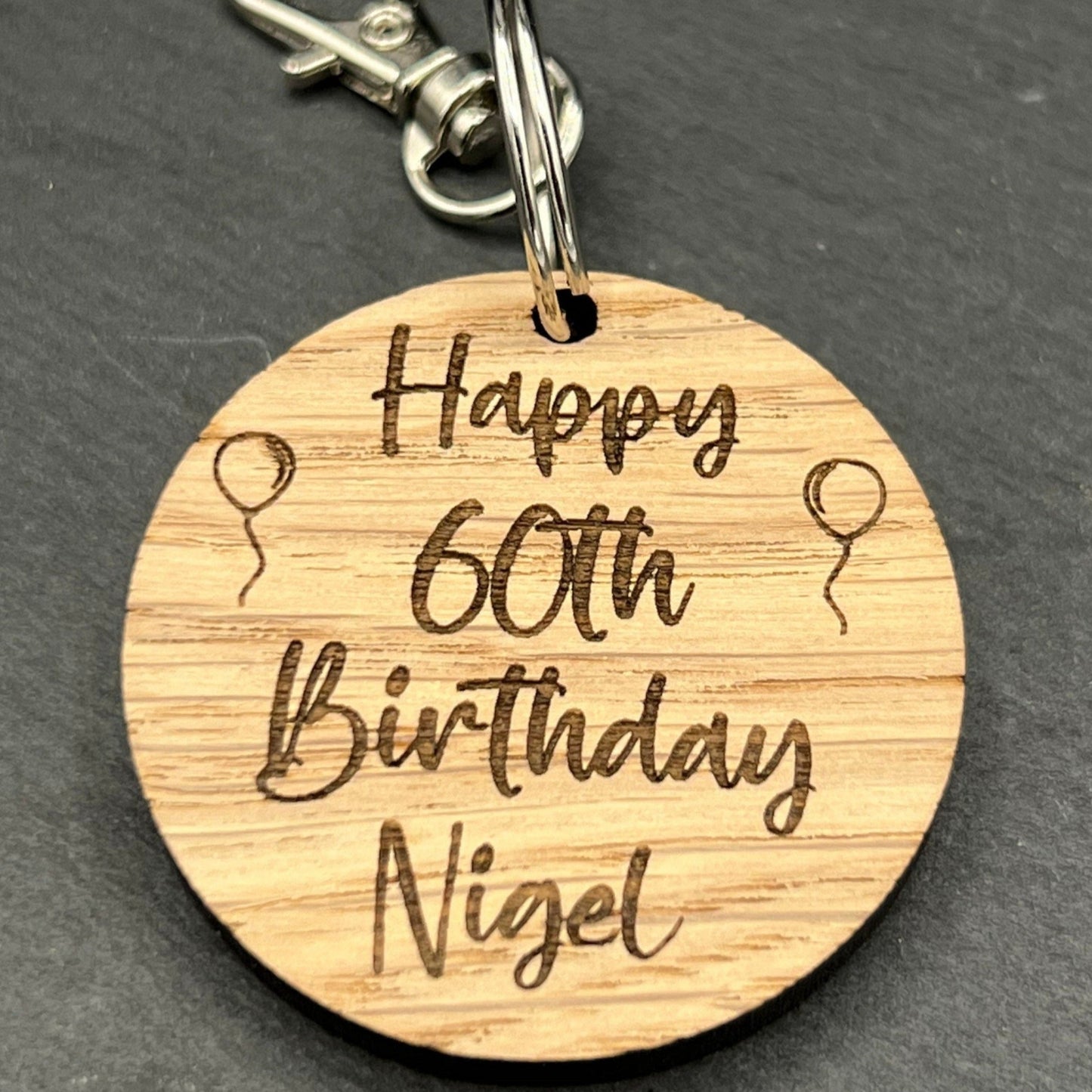 60th Birthday Personalised Keyring