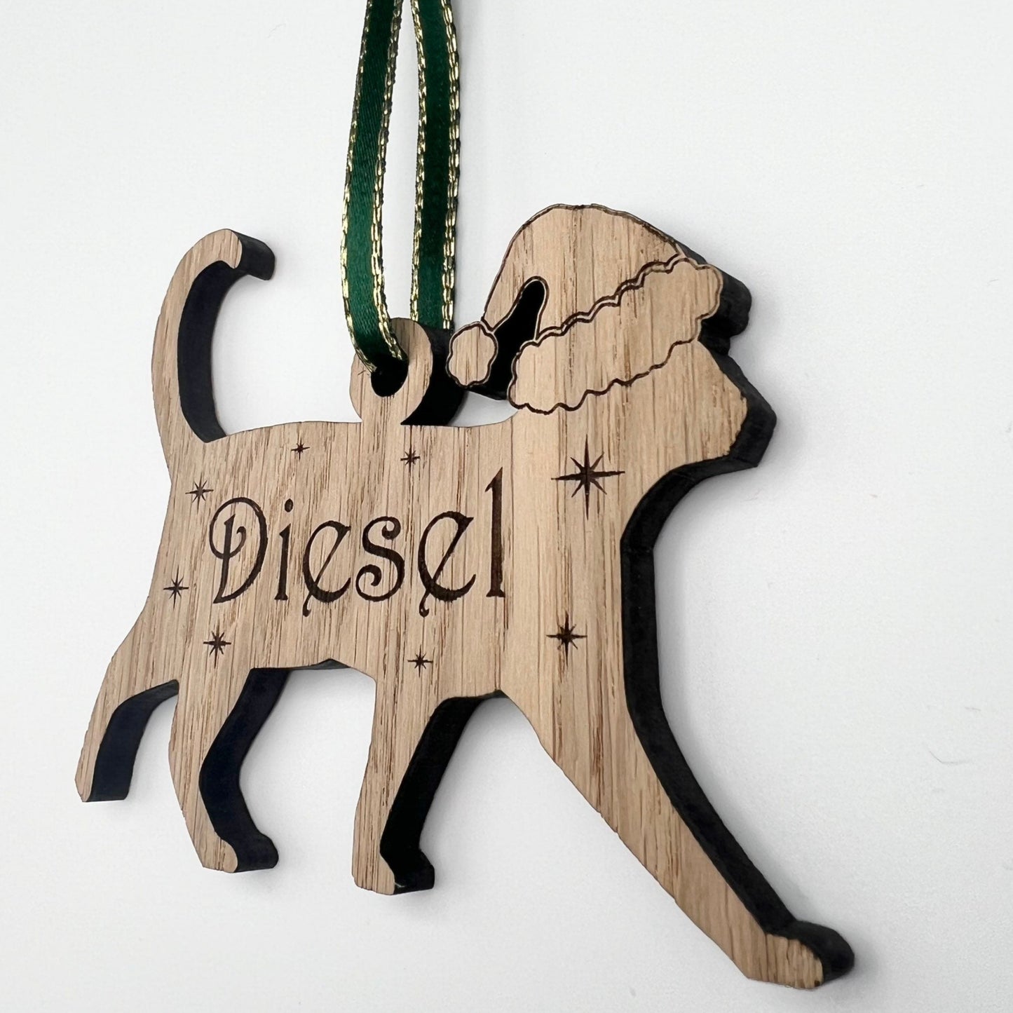 Personalised Cat Christmas Tree Decoration
