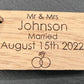 Personalised Married Keyring Mr & Mrs with Date