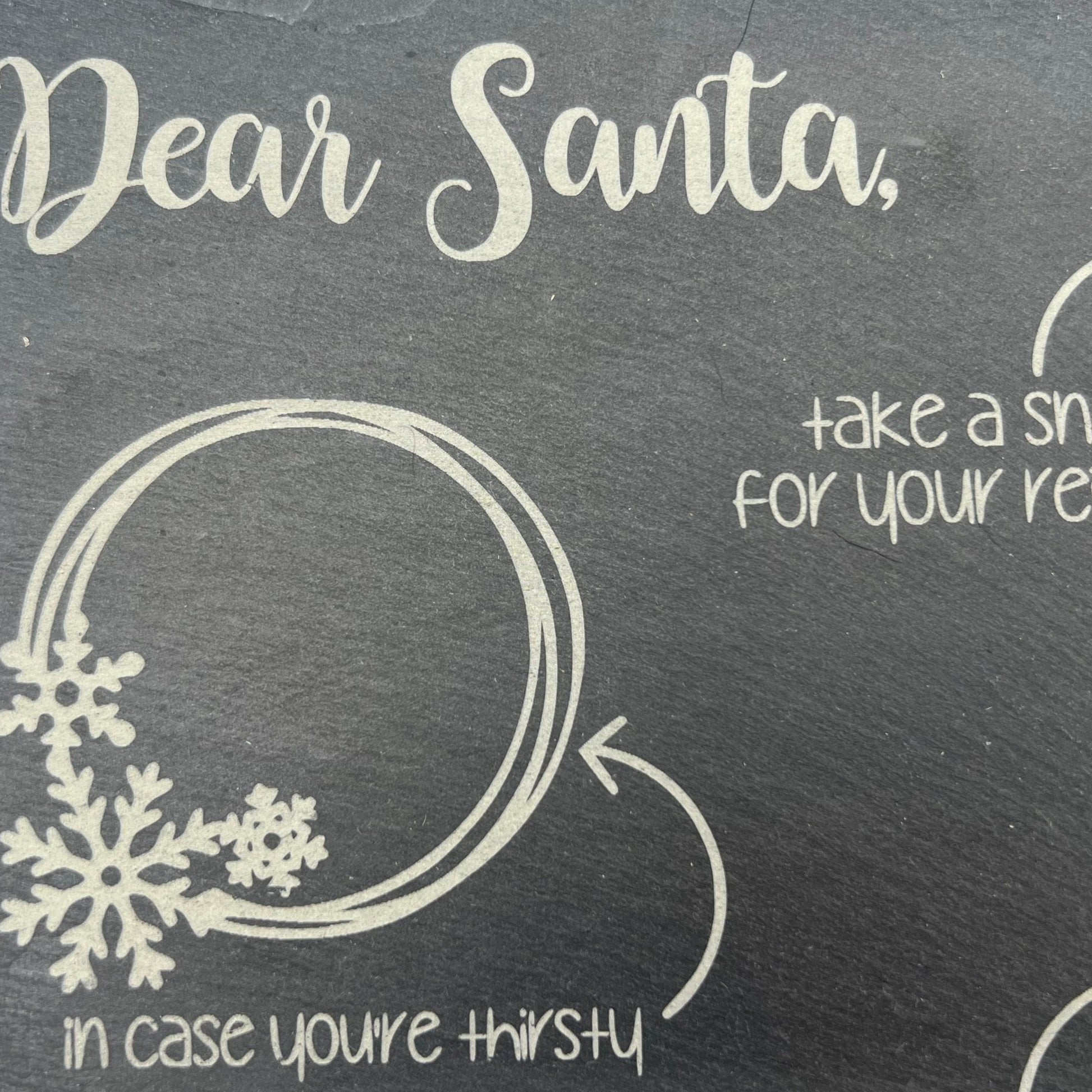 Personalised Slate Christmas Eve Santa Board