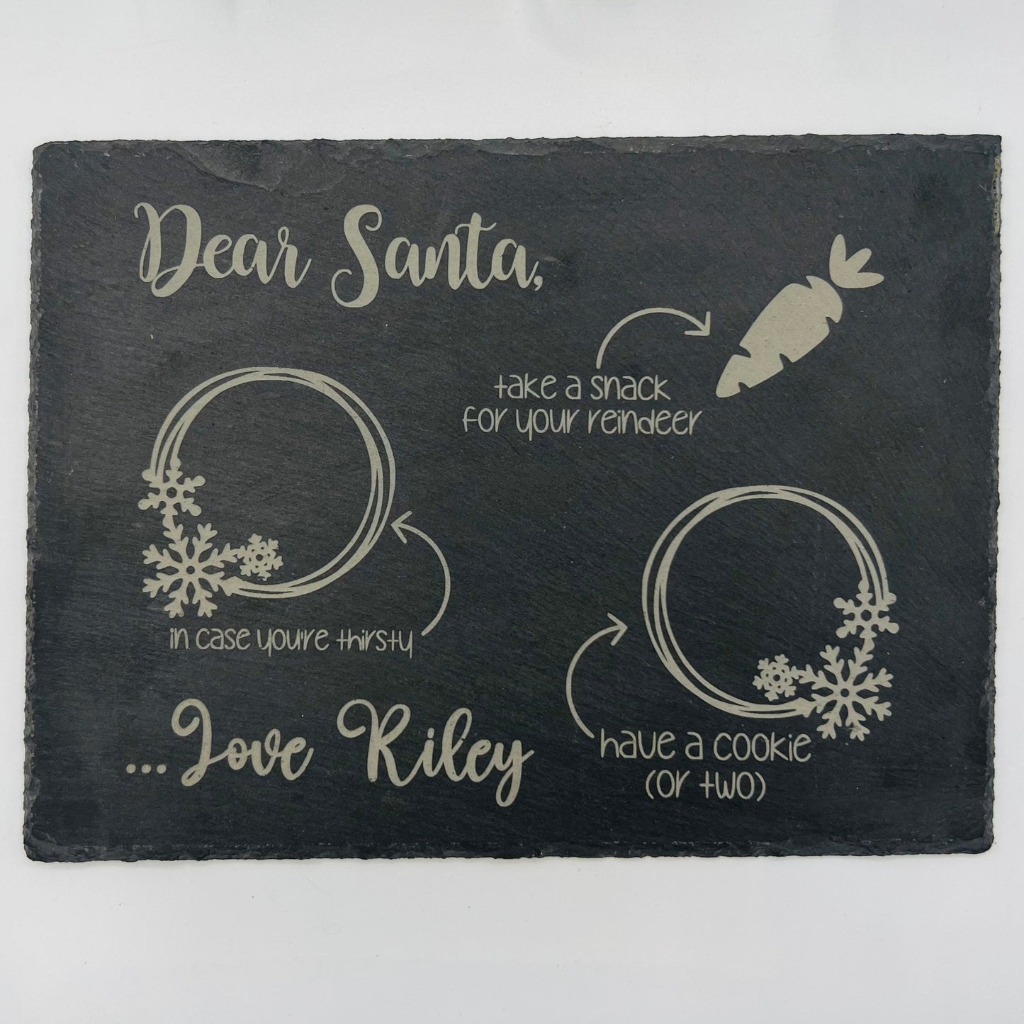 Personalised Slate Christmas Eve Santa Board