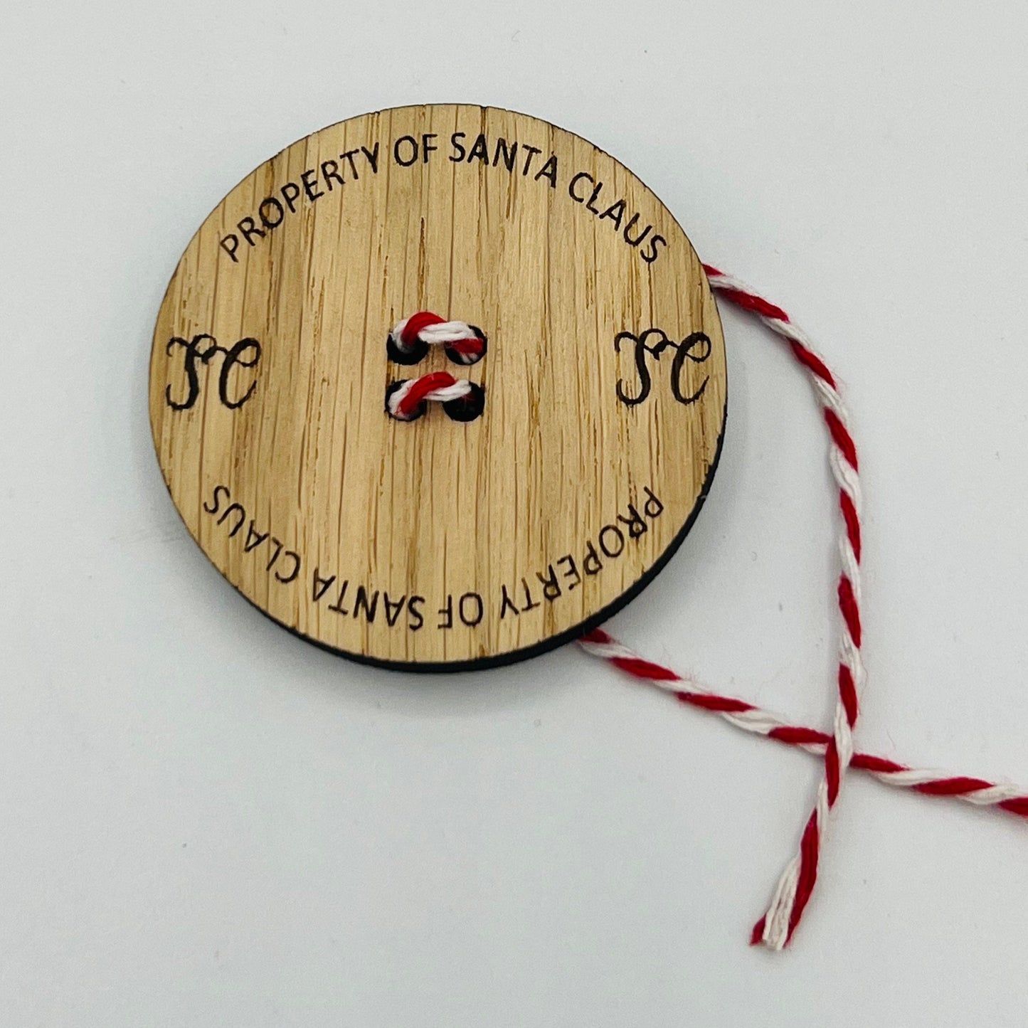 Wooden Santa’s Lost Button Keepsake